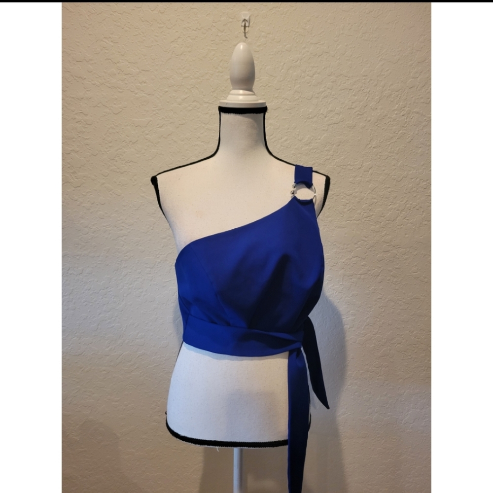 Blue One-Shoulder Top - Picture 2 of 4